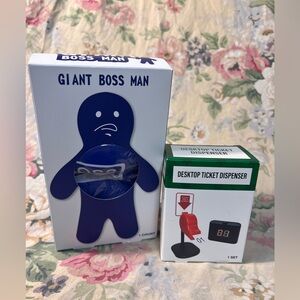 Giant Boss Man Desktop Ticket Dispenser - Blue